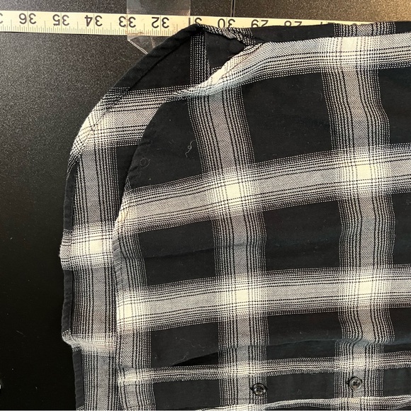 Universal Thread Flannel Plaid Belted Dress Sz Large knee length Black White - Picture 6 of 7